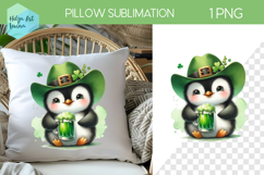 St. Patricks Day Sublimation, Pillow Penguin PNG Product Image 1