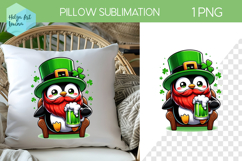 St. Patricks Day Sublimation, Pillow Penguin PNG Product Image 1