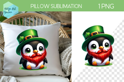 St. Patricks Day Sublimation, Pillow Penguin PNG Product Image 1
