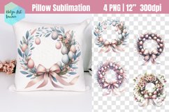 Floral wreath Easter Sublimation | Pillow designs Product Image 1