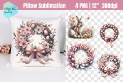 Floral wreath Easter Sublimation | Pillow designs Product Image 1