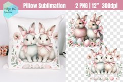 Bunny Easter Sublimation | Pillow designs Product Image 1