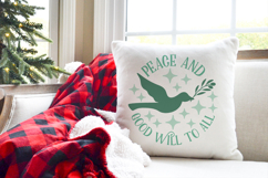 Peace and Good Will to All | Round Christmas Ornament SVG Product Image 3