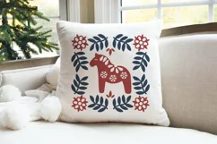 Scandinavian Christmas Dala Horse | Christmas SVG Product Image 2
