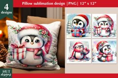 Christmas Pinguin, Children Christmas pillow Sublimation Product Image 1