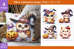 Halloween Pillow sublimation Halloween Owl sublimation Product Image 1