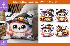 Halloween Pillow sublimation Halloween Owl sublimation Product Image 1
