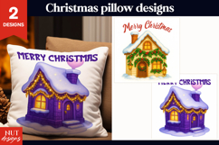 Christmas pillow Christmas Cottage, festive home decor Product Image 1