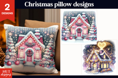 Christmas pillow Christmas Cottage, festive home decor Product Image 1