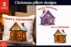 Christmas pillow Christmas Cottage, festive home decor Product Image 1