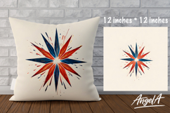 Pillow cover, patriotic sublimation design, fireworks PNG Product Image 1