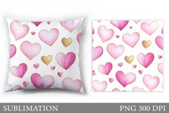 Hearts Pillow Design. Valentines Pillow Sublimation Product Image 1