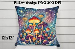 Mystical mushrooms sublimation bundle | Mystical moon pillow Product Image 2