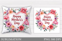 Mother's Day Sublimation. Mother's Day Pillow Sublimation Product Image 1