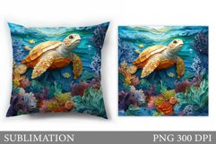 Sea Turtle Pillow Sublimation. Sea Turtle Sublimation Product Image 1