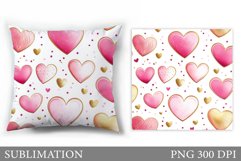 Hearts Pillow Design. Valentines Pillow Sublimation Product Image 1