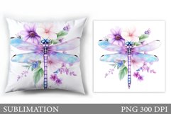 Dragonfly Pillow Design. Dragonfly Sublimation Product Image 1