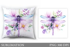 Dragonfly Pillow Design. Dragonfly Sublimation Product Image 1
