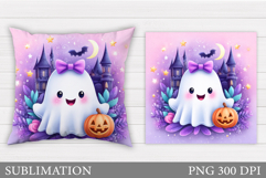 Halloween Ghost Pillow Design. Halloween Ghost Sublimation Product Image 1