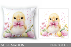 Easter Chick Pillow Sublimation. Easter Pillow Design Product Image 1