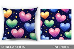 Hearts Pillow Design. Valentines Pillow Sublimation Product Image 1