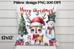 Christmas deer sublimation | Christmas pillow PNG Product Image 1