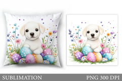 Easter Dog Pillow Sublimation. Easter Pillow Design Product Image 1