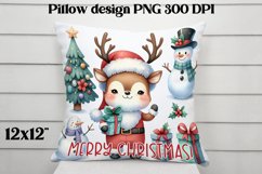 Christmas deer sublimation | Christmas pillow PNG Product Image 1