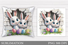Easter Bunny Sublimation. Easter Bunny Pillow Design Product Image 1