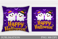 Halloween Ghost Pillow Design. Halloween Ghost Sublimation Product Image 1