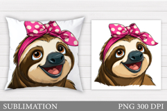 Cute Sloth Pillow Sublimation. Cute Sloth Sublimation Product Image 1