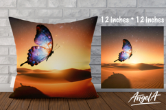 Pillow cover sublimation fantasy sparkly butterfly, desert Product Image 1