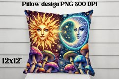 Mystical mushrooms sublimation bundle | Mystical moon pillow Product Image 6