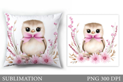 Bird Pillow Sublimation. Bird Flowers Pillow Design Product Image 1