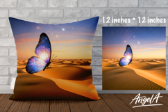 Pillow case sublimation fantasy sparkly butterfly, desert Product Image 1