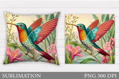 Hummingbird Pillow Sublimation. Hummingbird Sublimation Product Image 1