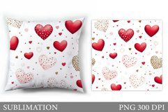 Hearts Pillow Design. Valentines Sublimation Product Image 1