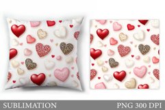 Hearts Pillow Design. Valentines Pillow Sublimation Product Image 1