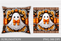 Cute Ghost Pillow Design. Cute Ghost Sublimation Product Image 1