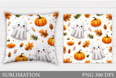 Cute Ghost Pillow Design. Cute Ghost Sublimation Product Image 1