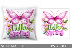 Butterfly Flowers Sublimation. Butterfly Pillow Sublimation Product Image 1
