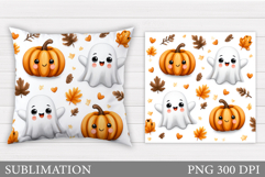 Cute Ghost Pillow Design. Cute Halloween Sublimation Product Image 1