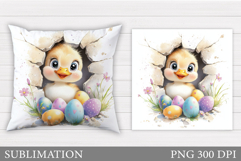 Easter Duck Pillow Sublimation. Easter Pillow Design Product Image 1