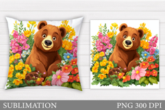 Cute Bear Pillow Sublimation. Cute Bear Sublimation Product Image 1