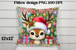 Christmas deer sublimation | Christmas pillow PNG Product Image 1