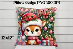 Christmas deer sublimation | Christmas pillow PNG bundle Product Image 7