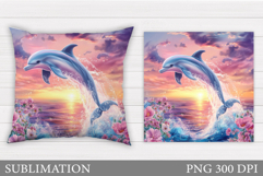 Dolphin Pillow Sublimation. Dolphin Sublimation Product Image 1