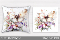 Butterfly Sublimation. Butterfly Pillow Design Product Image 1