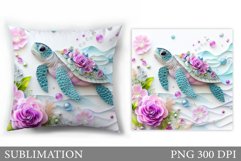 Turtle Pillow Sublimation. Turtle Sublimation Product Image 1
