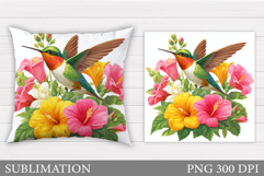 Hummingbird Sublimation. Hummingbird Pillow Sublimation Product Image 1